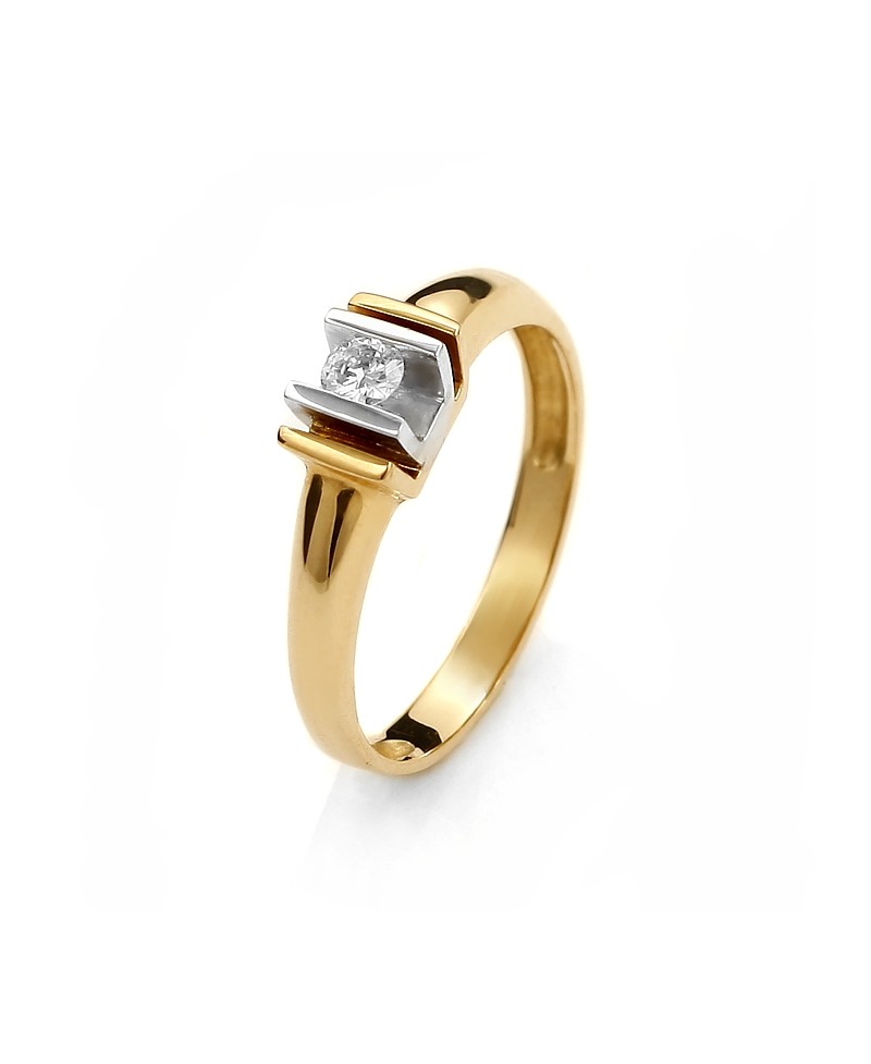 Pierścionek z zółtego złota z brylantem 0.11 ct 46/02/3 0.11 ct H/Si Pierścionek z zółtego złota z brylantem 0.11 ct 46/02/3 0.11 ct H/Si
